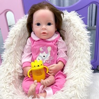 Poupées de bébé Reborn en silicone de 18 pouces pour nouveau-né, simulation complète du corps avec cheveux, peluche, mini poupées de mode pour enfants