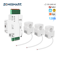 Medidor de Energía Inteligente Zemismart Tuya Zigbee RS485 Modbus, Trifásico Bidireccional, Monitor de Energía Solar con 3 Pinzas CT, Compatible con Home Assistant