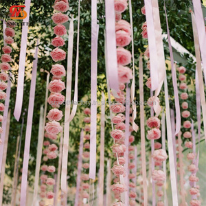 Customized Pink Rose Flower String for Wedding Events SMOOTH Luxury Style Private <b>Ceiling</b> <b>Decoration</b> <b>Hanging</b> - Product Image 2