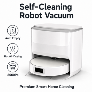 Robot Aspirador OEM ODM 8000Pa con Autolimpieza, Estación de Vacío Automática, Secado por Aire Caliente, Navegación LDS SLAM, Mopa Inteligente, Marca Privada - Product Image 1