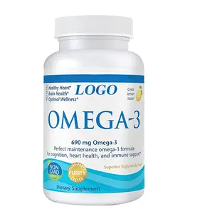 Meilleures gélules d'huile de poisson omega 3, supplément pour la santé cardiaque, vente en gros, certifié GMP