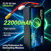 Baterai Drone UN38.3 Densitas Energi Tinggi 270Wh/kg 6S 22.2V 22000mAh 5C Paket Baterai UAV Semi-solid