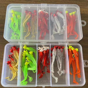 Aotuo Meilleures ventes Ensemble de leurres souples T-Tail avec jig head pour la pêche au bar, au poisson-chat et au mandarin - Product Image 2