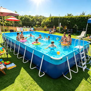 <span class=keywords><strong>Piscine</strong></span> gonflable Huatong 0,9 mm en PVC avec structure, grande <span class=keywords><strong>piscine</strong></span> gonflable à cadre pour parc aquatique et divertissement en extérieur - Product Image 4