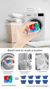 थोक लॉन्ड्री डिटर्जेंट पोड पानी में घुलनशील लॉन्ड्री जेल डिटर्जेंट घरेलू वाशिंग कैप्सूल 1 लॉन्ड्री डिटर्जेंट पोड्स में 3 - Product Image 6