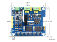 Waveshare 2-CH CAN HAT+ Placa de Expansión CAN Bus Aislada para Raspberry Pi con Diseño Apilable que Admite Múltiples Redes CAN