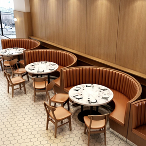 Asientos de Esquina con Estructura de Madera y Espuma de Alta Densidad, Diseño Curvo, Muebles de Restaurante, Duraderos y Fáciles de Limpiar para Uso Comercial - Product Image 1