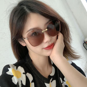 Gafas de Sol Unisex Qianai, Montura Gris, Lentes Gris Marrón, Protección UV400 Tipo 3, Diseño Irregular F4-9119 - Product Image 2