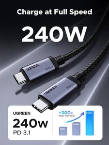 <span class=keywords><strong>C</strong></span>âble <span class=keywords><strong>USB</strong></span> <span class=keywords><strong>C</strong></span> vers <span class=keywords><strong>USB</strong></span> <span class=keywords><strong>C</strong></span> UGREEN 240W USB4 Gen4 80 Gbps Premium 17K Double 8K Triple 4K Affichage PD3.1 Charge pour MacBook/iPad/iPhone - Product Image 4