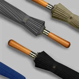 <span class=keywords><strong>Parapluie</strong></span> automatique de <span class=keywords><strong>luxe</strong></span> pour femmes et hommes, design personnalisé, ouverture automatique, manche en bois, 24 baleines, 110 cm, style minimaliste, <span class=keywords><strong>parapluie</strong></span> coupe-vent - Product Image 1