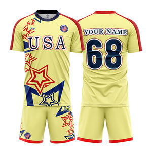 Ensemble de maillots de football personnalisés USA Star, impression par transfert thermique, short 100% polyester, impression du logo de l'équipe et du numéro, respirant, sport - Product Image 5