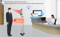 Quiosco de Detección de Temperatura Corporal Humana con WIFI e IA de 8 Pulgadas, Escáner Termómetro con Reconocimiento Facial, Pantalla Táctil de Doble Lente de 2MP