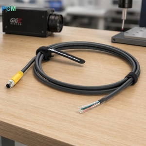 Kabel Trigger Kamera Industri M8 6-Pin A-Code Male ke Flying Lead 26AWG Kabel Fleksibel Tinggi Berpelindung Kompatibel Basler Boost ACE - Product Image 1