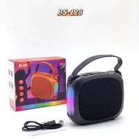 Altavoz Bluetooth Portátil BS-128 con Luces RGB, Mini Altavoz Oxford para Exteriores, Reproductor de Música Inalámbrico con Sonido Envolvente