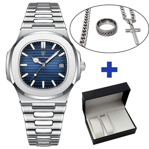 Poedagar 613 Nuovo Set di Due Pezzi: Orologio al Quarzo e Bracciale, Combinazione Creativa alla Moda, Regalo Speciale <span class=keywords><strong>per</strong></span> <span class=keywords><strong>Uomo</strong></span> - Product Image 5