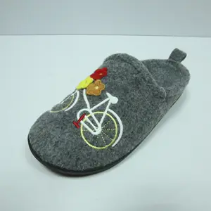 CORIFEI 2024 winter round toe casual bicycle felt upper slipper for women