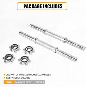 Pasangan yang dapat disesuaikan latihan Gym latihan angkat besi <span class=keywords><strong>Dumbbell</strong></span> <span class=keywords><strong>Bar</strong></span> menangani 1 inci Diameter berulir berat bebas bobot - Product Image 6