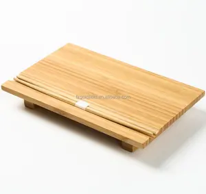 刺身寿司竹サービングゲタプレート-和風食器竹寿司ボード寿司棒付きカッティングトレイ