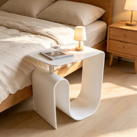 Table d'appoint minimaliste moderne en acrylique transparente en forme de U pour salon, chambre, balcon, décoration intérieure