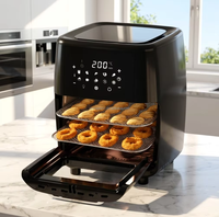 Nouvelle friteuse à air numérique 13L, four intelligent sans huile avec grand écran couleur tactile et menus de cuisson prédéfinis multiples