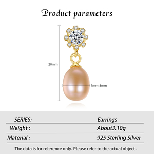 Bán Buôn S925 Bạc Tự Nhiên Ngọc Trai Nước Ngọt Bông Tai Cho Phụ Nữ Mặt Dây Chuyền Bông Tai Loạt Khảm Zirconium Thời Trang Đồ Trang Sức Cơ Thể - Product Image 4