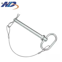 Precio de fábrica NLD galvanizado negro Zinc Loop Grip Tractor remolque 6mm * 45mm pasador de enganche de liberación rápida con cadenas