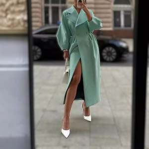 Automne et hiver nouvelle lanterne manches grand revers <span class=keywords><strong>Tweed</strong></span> veste Long manteau - Product Image 5