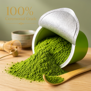 Té Verde Matcha en Polvo de Grado Ceremonial en Lata, Polvo de Té Instantáneo para Uso en Ceremonias Tradicionales - Product Image 1