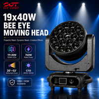 Projecteur à tête mobile 760W 19x40W RGBW Bee Eye 20-53 °   Objectif rotatif avec contrôle de pixels, stroboscope 1-25Hz DMX512 pour mariage