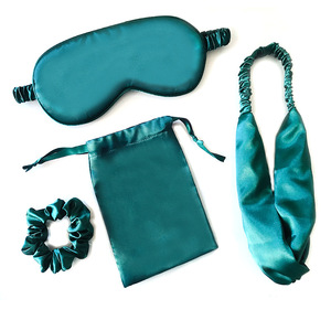 Conjunto de máscaras de ojos <span class=keywords><strong>con</strong></span> logotipo personalizado, sombreado, buen sueño, viaje, satén, máscara de ojos para <span class=keywords><strong>dormir</strong></span> <span class=keywords><strong>con</strong></span> bolsa y pelo Scrunchy - Product Image 3