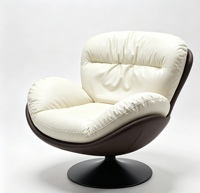 Fauteuil d'appoint moderne pivotant à 360° en cuir et velours, fauteuil de lecture rotatif pour salon et chambre à coucher
