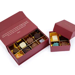 Boîte de chocolat double couche de qualité supérieure avec logo personnalisé Boîtes de chocolat emballées individuellement