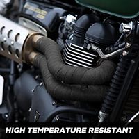 Rollo de Cinta de Protección Térmica para Escape de Motocicleta, de Fibra de Vidrio, de 2 Pulgadas x 50 Pies, con Amarres de Acero Inoxidable