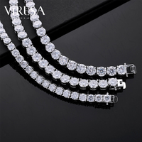 Bracelet Tennis Viresa en Moissanite, Argent S925, Style Hip-Hop, 2mm 3mm 4mm 5mm 6mm 6.5mm, Chaîne Fine à Maillons, Bracelets