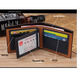 Wholesale PU Leather Credit Card <b>Wallet</b> Fashion Men Short Wall <b>RFID</b> <b>Blocking</b> Faux Leather Travel <b>Wallet</b> - Product Image 3