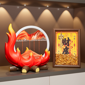 Ornement créatif en sable effet feu de bois, décoration artistique flamboyante pour salon, meuble TV, cadeau de pendaison de crémaillère - Product Image 4