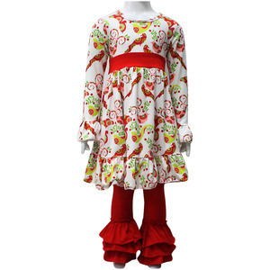 Bebé 2 piezas trajes de ropa de otoño niña de 7 años ropa volantes falda de dos piezas conjunto lindo chica traje - Product Image 2