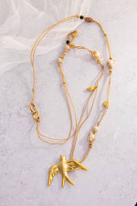 Collar de Cadena de Eslabones de Plata Tai de Aleación de Cobre, Colgante de Golondrina Clásico Bohemio, Chapado en Plata, Accesorios Unisex para Fiestas - Product Image 4