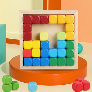 Bloques <span class=keywords><strong>de</strong></span> Construcción <span class=keywords><strong>de</strong></span> Madera al por Mayor, Cubo <span class=keywords><strong>de</strong></span> Rompecabezas Arcoíris, Juguete Educativo Ecológico DIY para la Educación Temprana y el Desarrollo del Pensamiento - Product Image 3