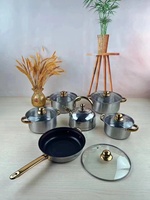 Ensemble de casseroles et poêles en acier inoxydable colorées, batterie de cuisine Panelas