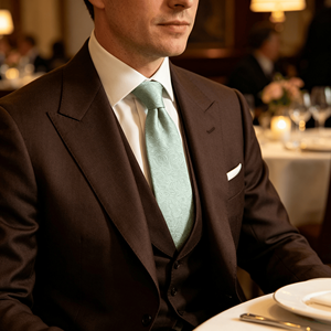 Corbata Clásica de Seda para Hombre con Diseño Paisley en Verde Menta y Tejido Jacquard para Uso Profesional - Product Image 1