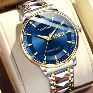 นาฬิกาข้อมือผู้ชาย <span class=keywords><strong>Longbo</strong></span> 83703 ขายดี กันน้ำ แสดงวันและวันที่ ปฏิทินคู่ สายสแตนเลส แฟชั่น ธุรกิจ - Product Image 1