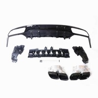 Kit de Diffuseur Arrière C43 C63 AMG et Embouts d'Échappement Argentés pour Mercedes Benz Coupé Classe C W205 2 Portes 2015-2021