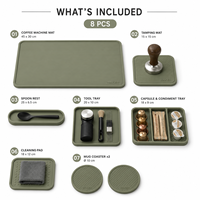 Tapis de bar à café en silicone de qualité supérieure Waker Manufacturer, tapis de comptoir modulaire antidérapant, tapis de café en silicone personnalisé 7 en 1 sans BPA