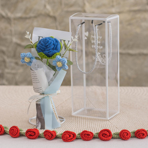 Bouquet <span class=keywords><strong>de</strong></span> fleurs en fil <span class=keywords><strong>de</strong></span> coton crocheté réaliste <span class=keywords><strong>parfum</strong></span>é fait à la main transfrontalier, bouquet <span class=keywords><strong>de</strong></span> roses en fil <span class=keywords><strong>de</strong></span> coton, boîte cadeau pour la fête des mères et Thanksgiving - Product Image 6