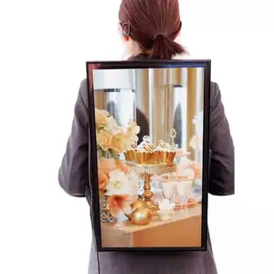 Pantalla de señalización y visualización digital Lcd, ventana a todo color, pantalla led transparente, publicidad de mochila