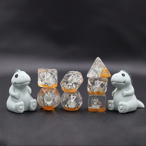 Juego de 7 dados de resina con bordes redondos para D&D, 12 caras, cristalino azul grisáceo, T-Rex <span class=keywords><strong>Cice</strong></span> - Product Image 3