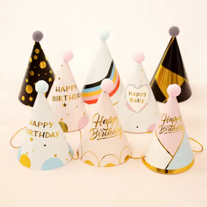 Birthday Cap Baby Kids Adult Birthday Party <b>Supplies</b> Party Hairball Birthday Paper Hat <b>Cake</b> Cap - Product Image 1