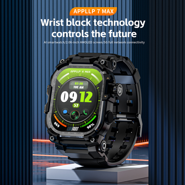 APPLLP 7 Max Smart Watch NFC GPS 2.06" 3+32GB AMOLED Watch Exercise Record Sports Watch with Fashion for Android IOS