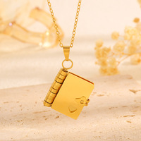 Collier personnalisable en acier inoxydable plaqué or 18 carats avec lettre d'amour ouverte, collier de clavicule pour couple